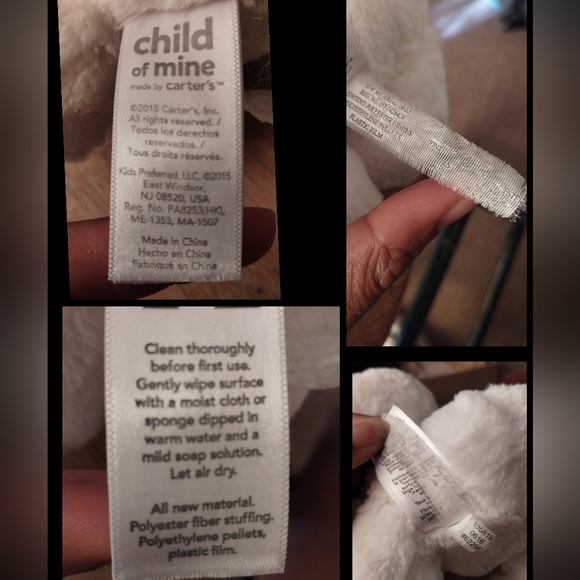 -Carters Child of Mine Plush Lamb Toy Rattle 2015 Soft Rattle Crinkle Feet Lovey - Picture 10 of 13